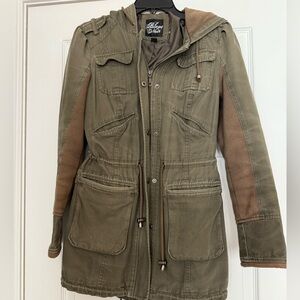 Blanc Noir Olive and Brown Utility Jacket